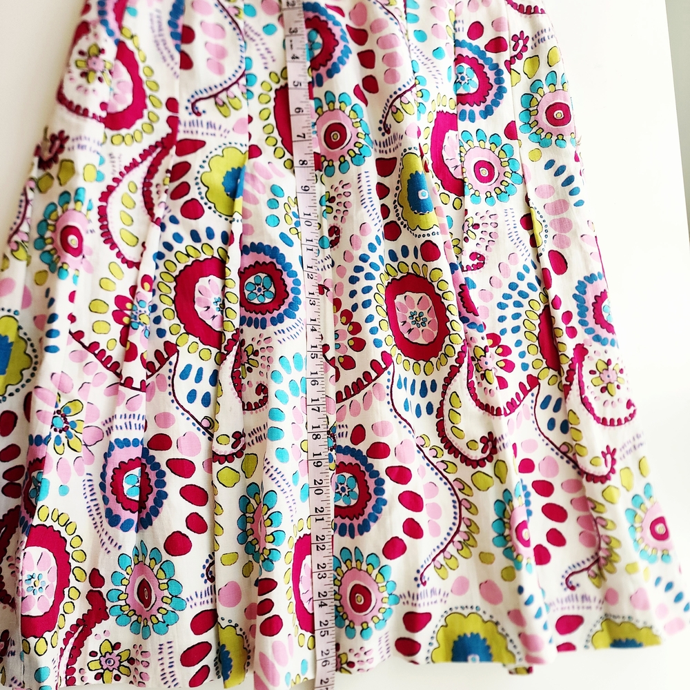 Lafayette 148 New York Multicolor A-Line Skirt Linen Blend Midi Women's Size 8 - Picture 8 of 9